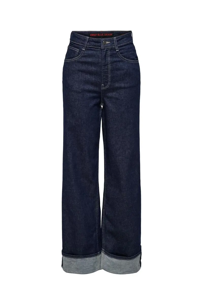 Only - Onlmercer Wide Fold Up Red Rea - 4596002 Dark Blue Denim