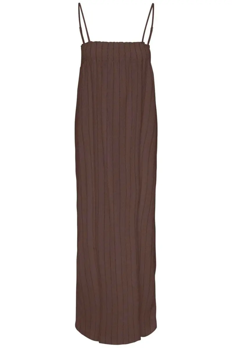 Only - Onlmika S/L Long Stripe Dress - 5116922 Chocolate Martini (Wivi) Black