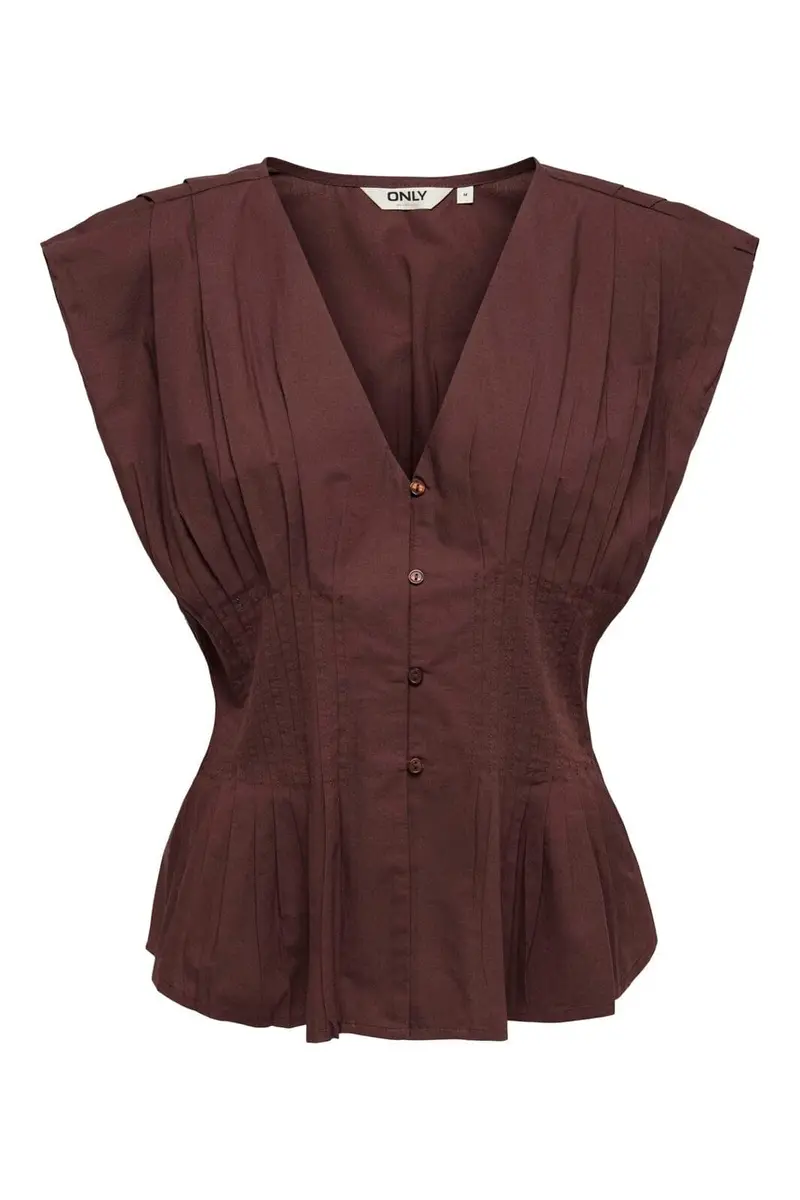 Only - Onlmila Sl Waist Top - 5118374 Brown Stone