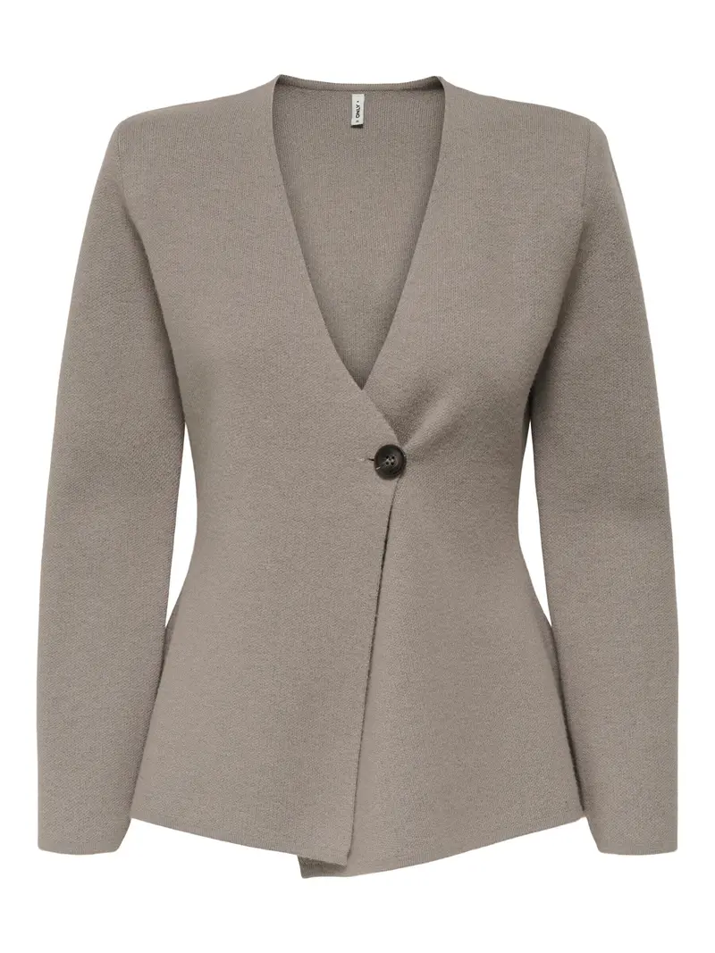 Only - Onlmyera Life Ls One Button Cardigan Knt - 4863455 Moon Rock Melange