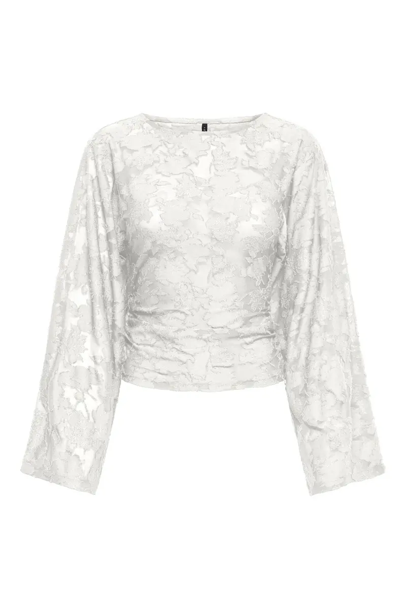 Only - Onlnadia L/S Ruching Top - 5170652 Cloud Dancer