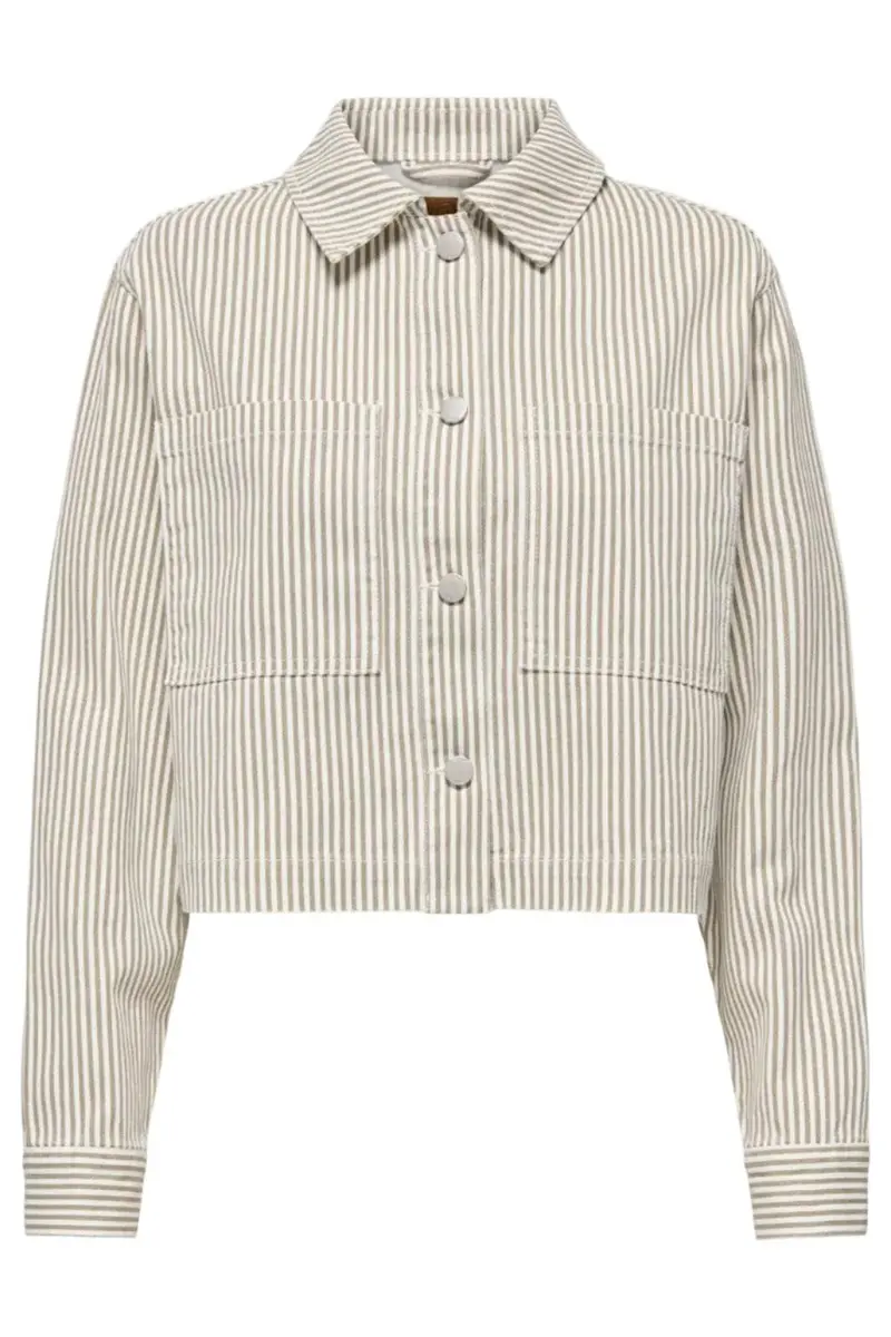 Only - Onlnaomi Stripe Jacket - 4907785 Winter Twig White