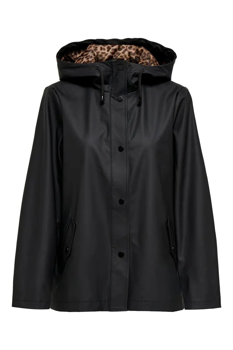 Only - Onlnewmarie Short Rainjacket - 5111583 Black Leo