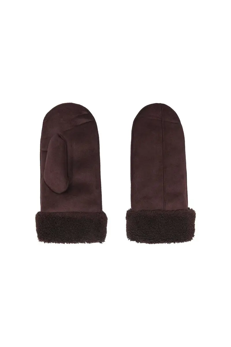 Only - Onlnicki Faux Suede Mittens Acc - 5033783 Coffee Bean