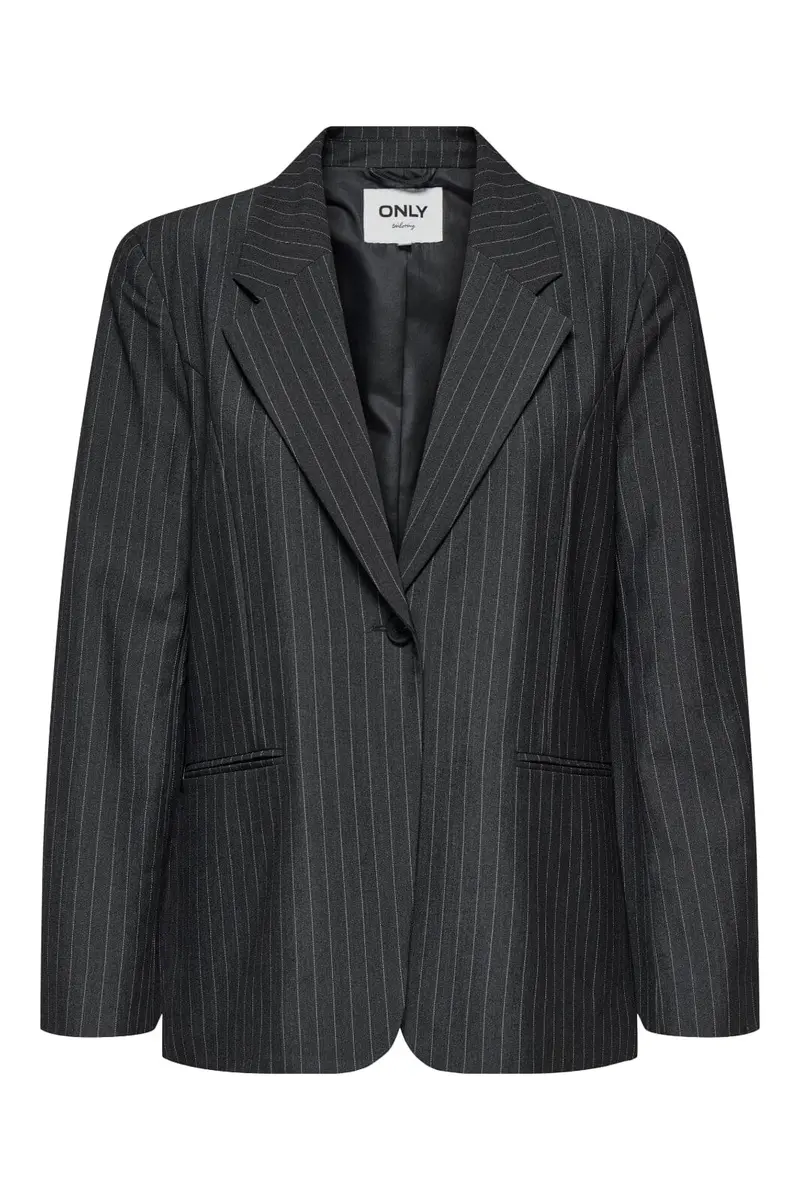Only - Onlnisa Life L/S Pinst Ovs Blazer Cc Tlr - 4785813 Dark Grey Melange W. Ultimate Gray