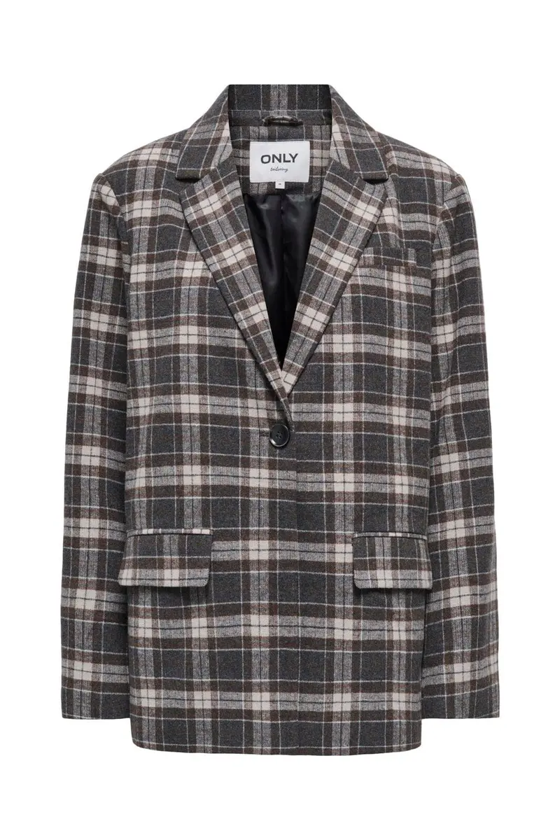 Only - Onlnoelia-Chelsea L/S Check Blazer Tlr - 5113540 Black White