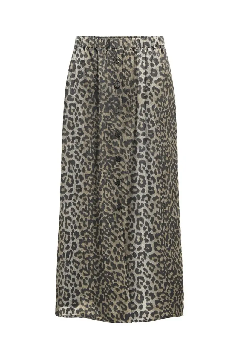 Only - Onlnova Life Elite Button Skirt - 4746548 Timber Wolf 631 Wildlife