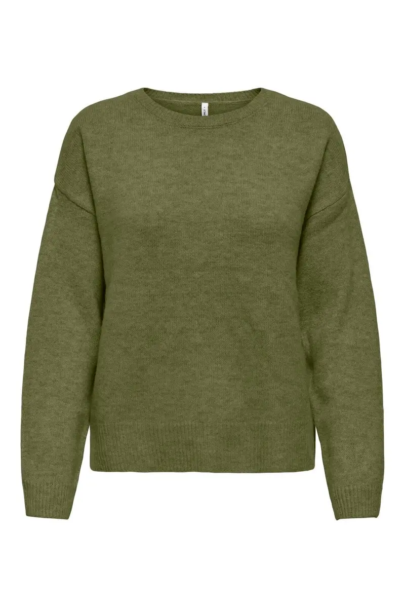 Only - Onlolivia Ls O-Neck Cc Knt - 5101460 Sphagnum Melange