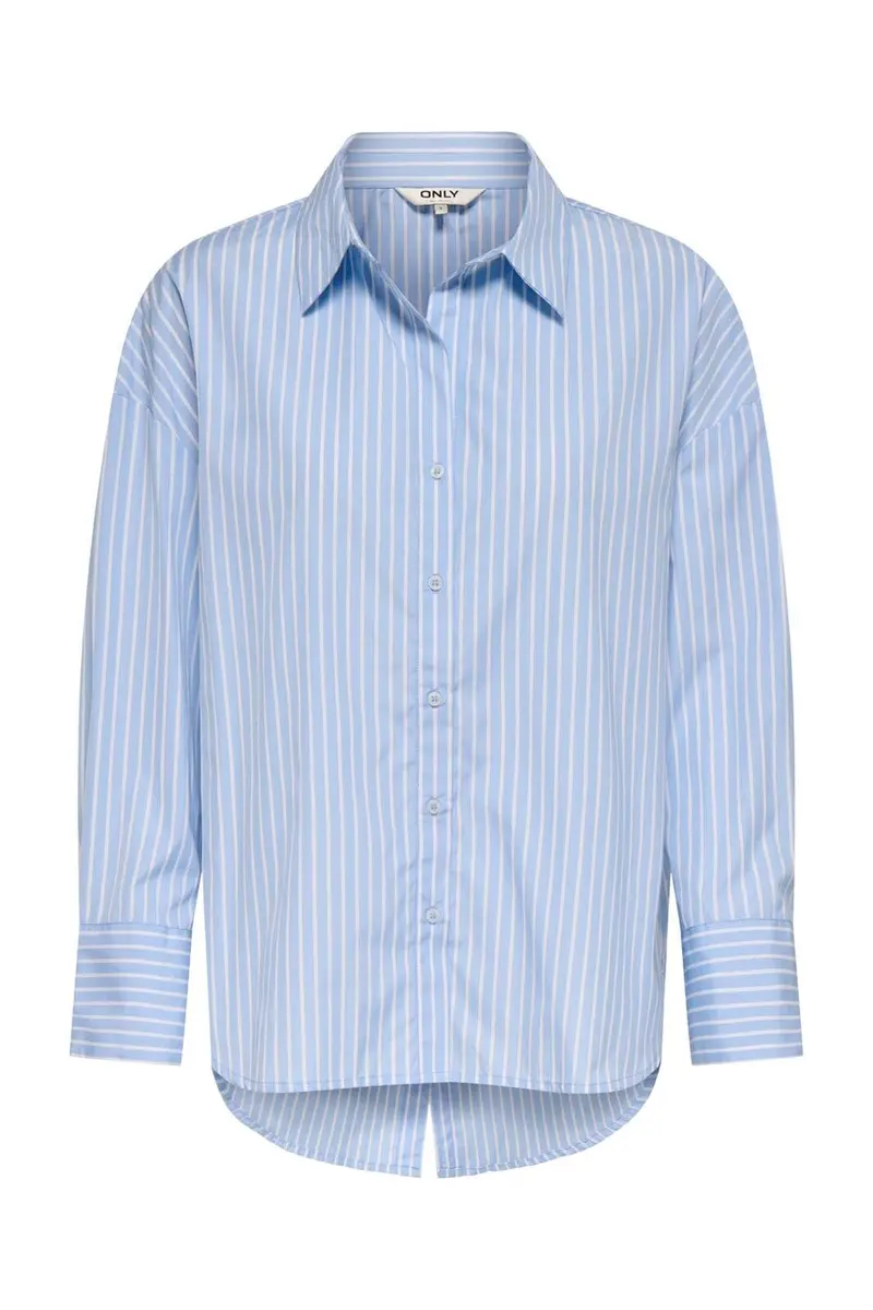 Only - Onloregon Alva Ls Back Btn Shirt - 5040702 Soft Chambray Bright White