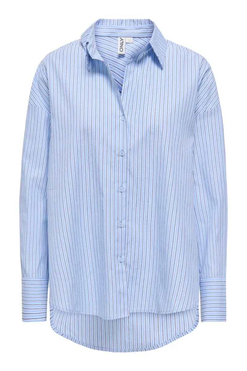 Only - Onloregon Assy L/S Shirt - 5083682 Serenity Bright White+Black