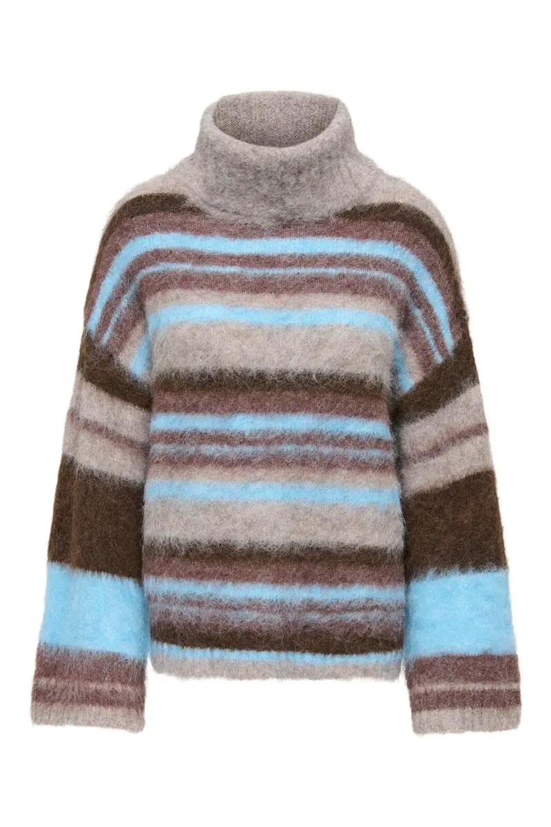 Only - Onlperil Ls Rollneck Knt - 5086395 Taupe Gray Block/Coffee B/Decad C/Blissf B/Mel