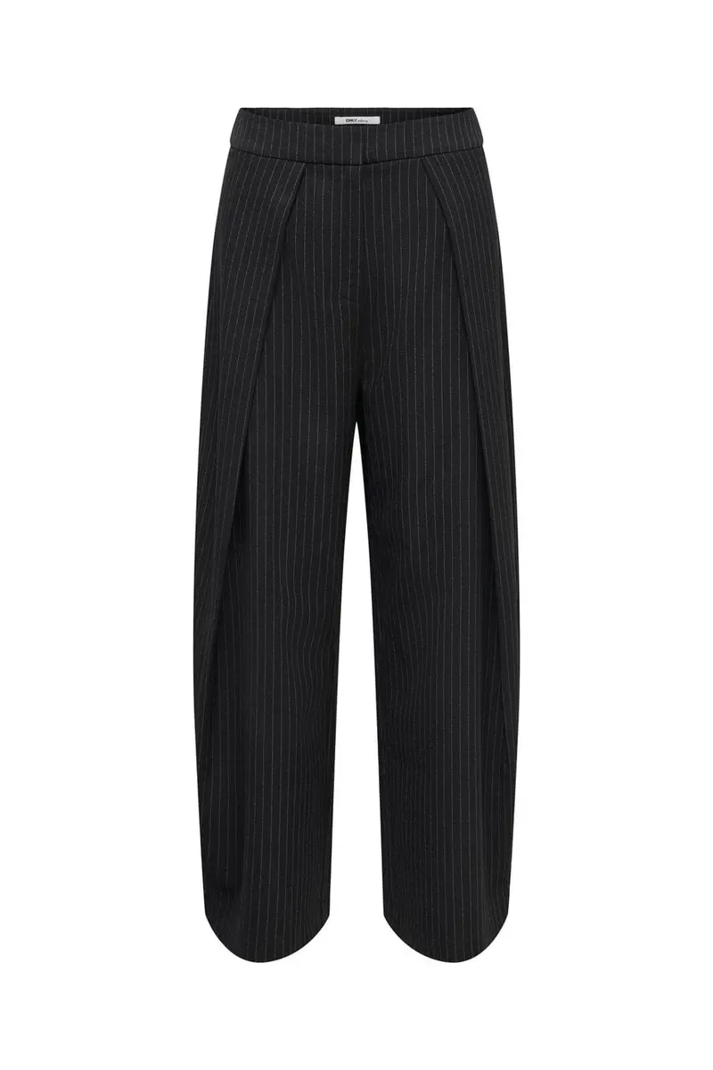 Only - Onlpinya Pleat Barrel Pant Tlr - 5205663 Black Cloud Dancer Pinstripes