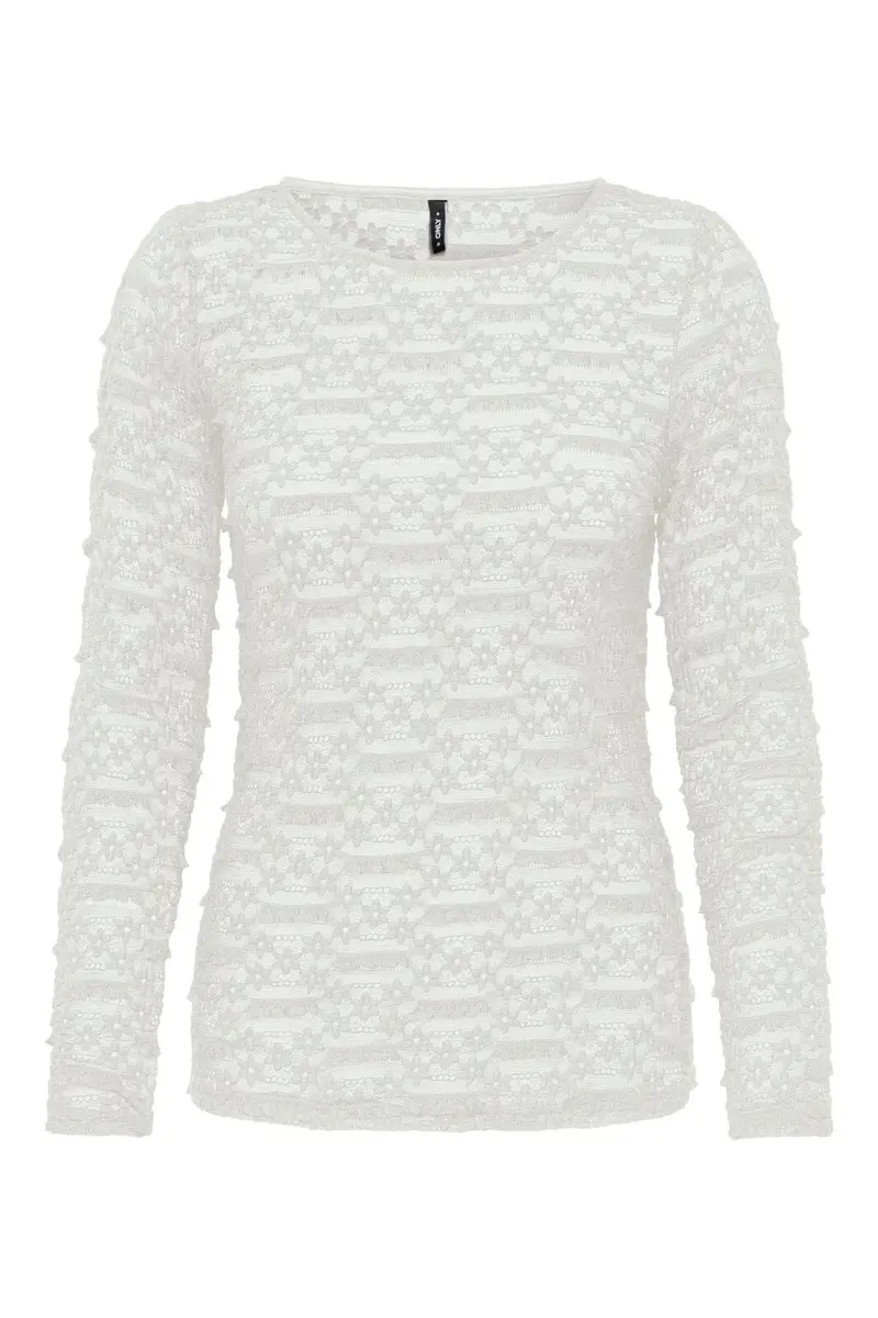 Only - Onlpita L/S Lace Top - 5212131 Cloud Dancer