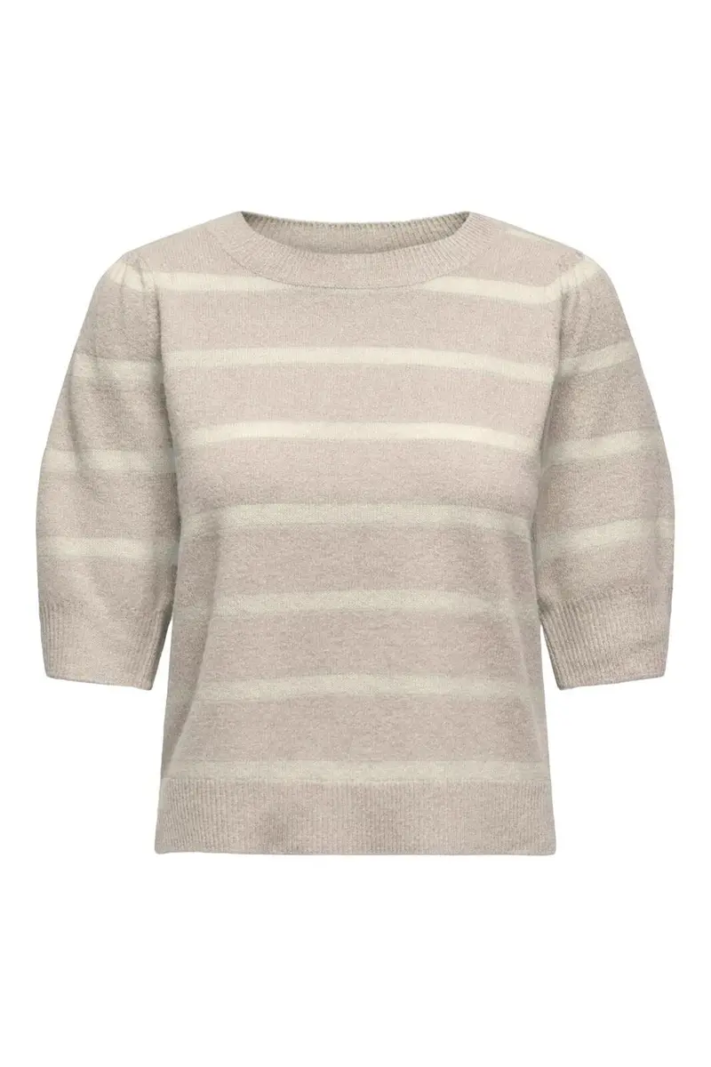Only - Onlrica Life 2/4 Pullover Knt - 4723819 Humus Mel W/ Birch Mel (Lea)