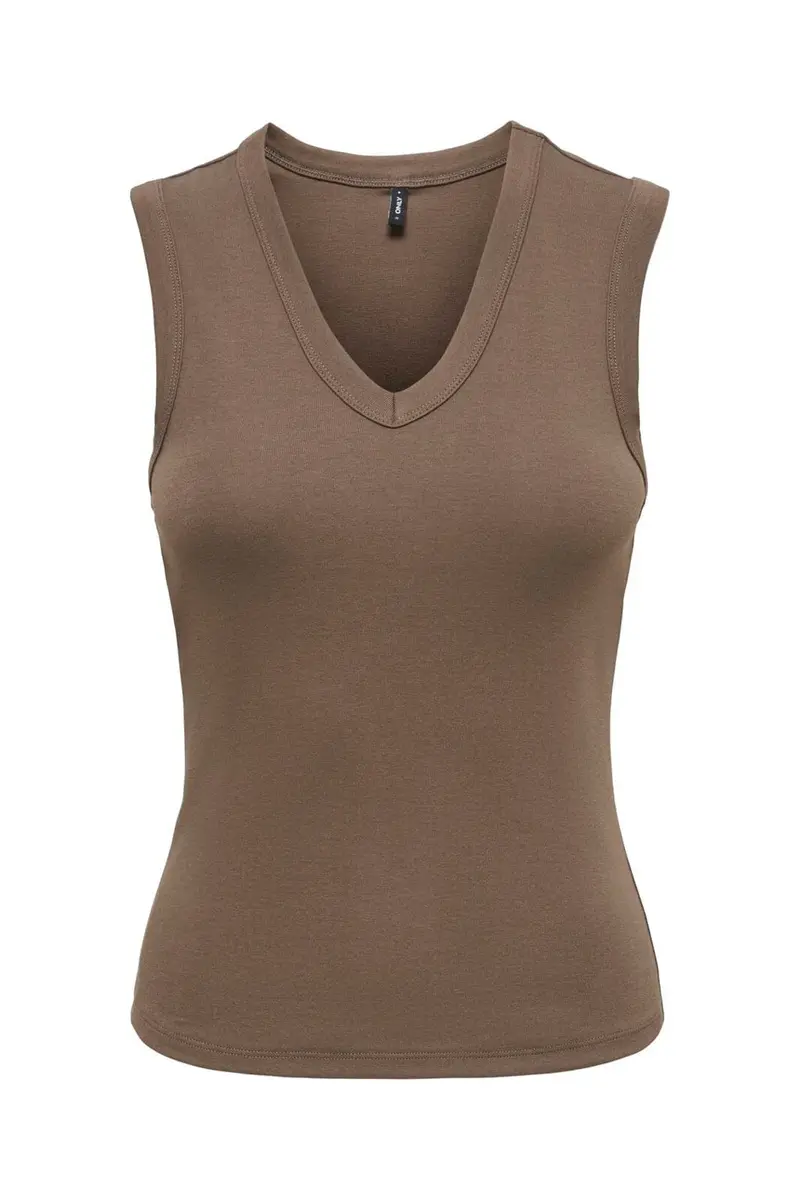 Only - Onlriley S/L V Neck Top - 5252843 Chocolate Martini