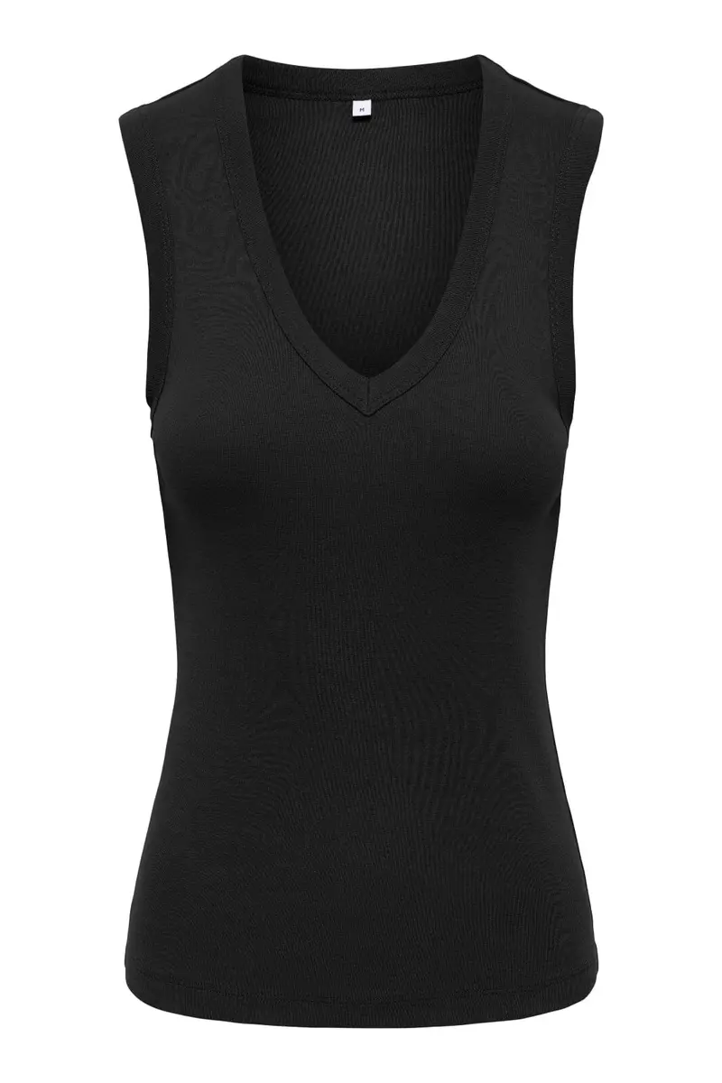 Only - Onlrina V-Neck Tank Top S/L - 5164855 Black