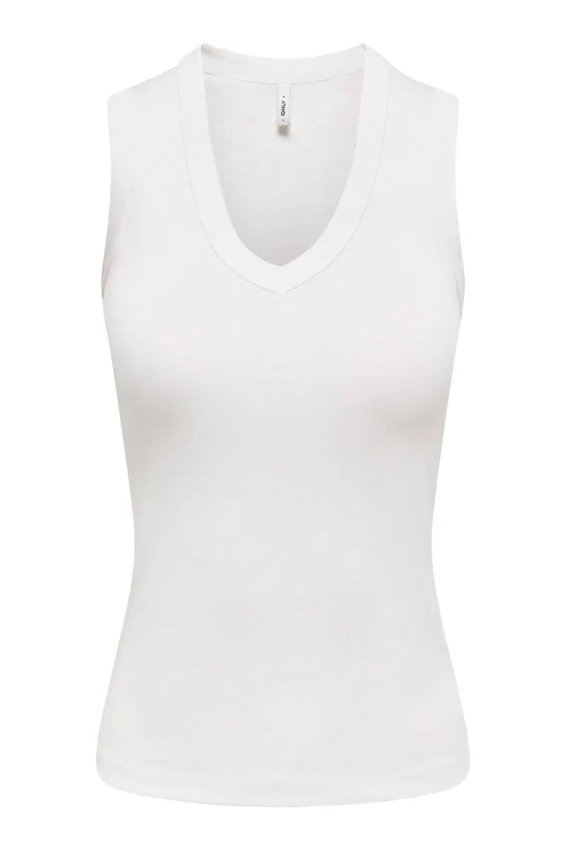 Only - Onlrina V-Neck Tank Top S/L - 5255756 Antique White