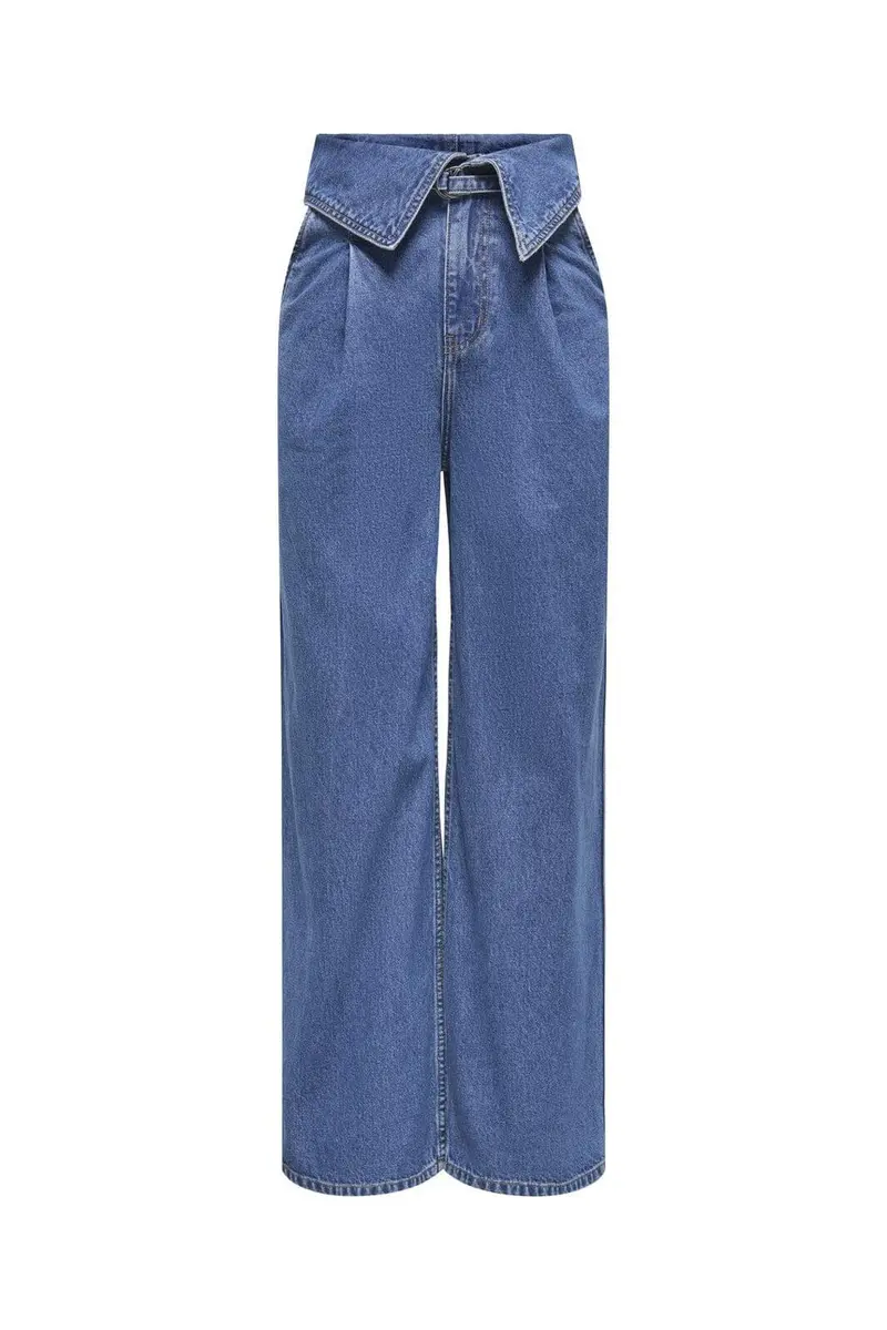 Only - Onlrosella Fold Belt Wide Mae - 4926825 Medium Blue Denim
