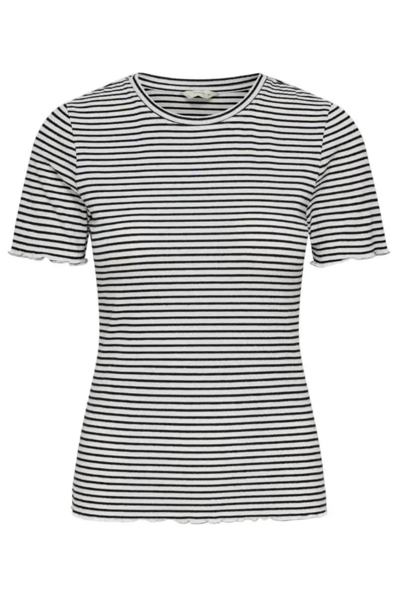 Only - Onlsaga O-Neck S/S Top - 5066462 Cloud Dancer Black