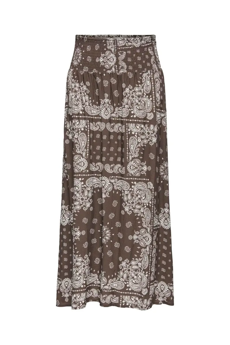 Only - Onlsaki Ambel Long Band Skirt - 5016282 Chocolate Martini Brown Bandana
