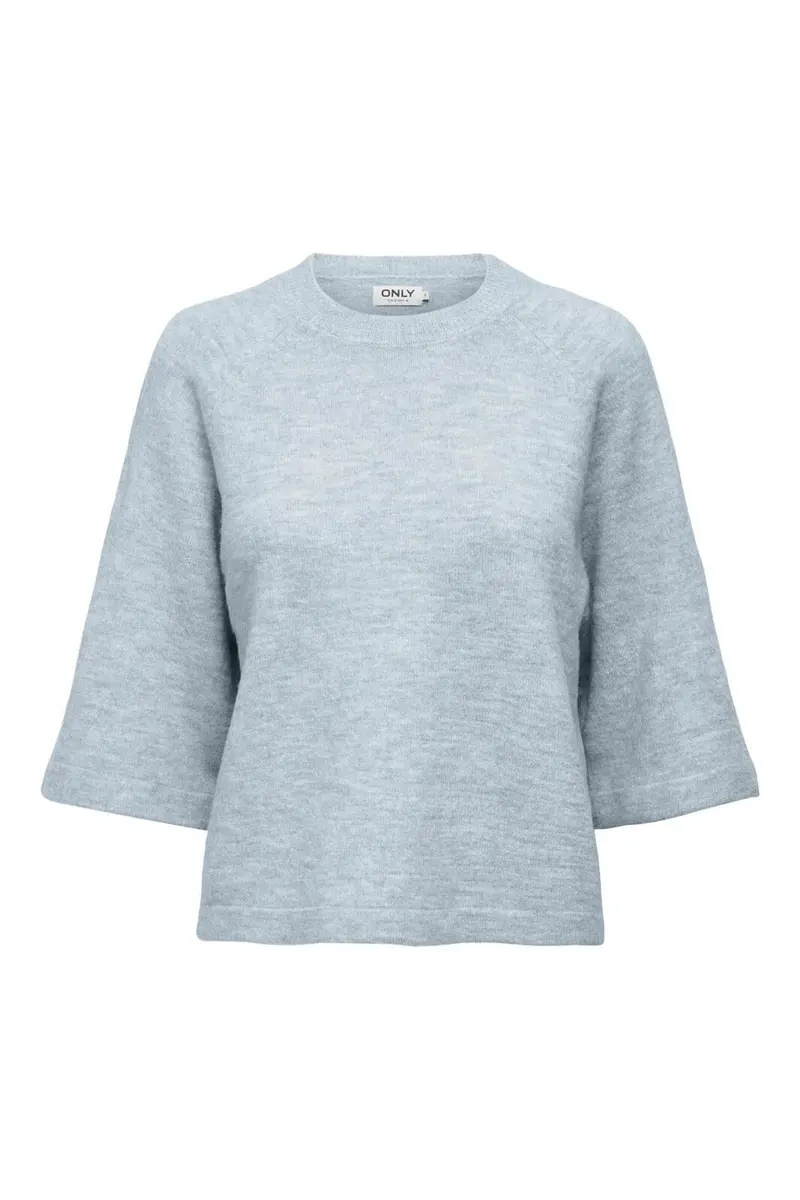 Only - Onlsimoni 3/4 Pullover Knt - 4744392 Cashmere Blue Melange