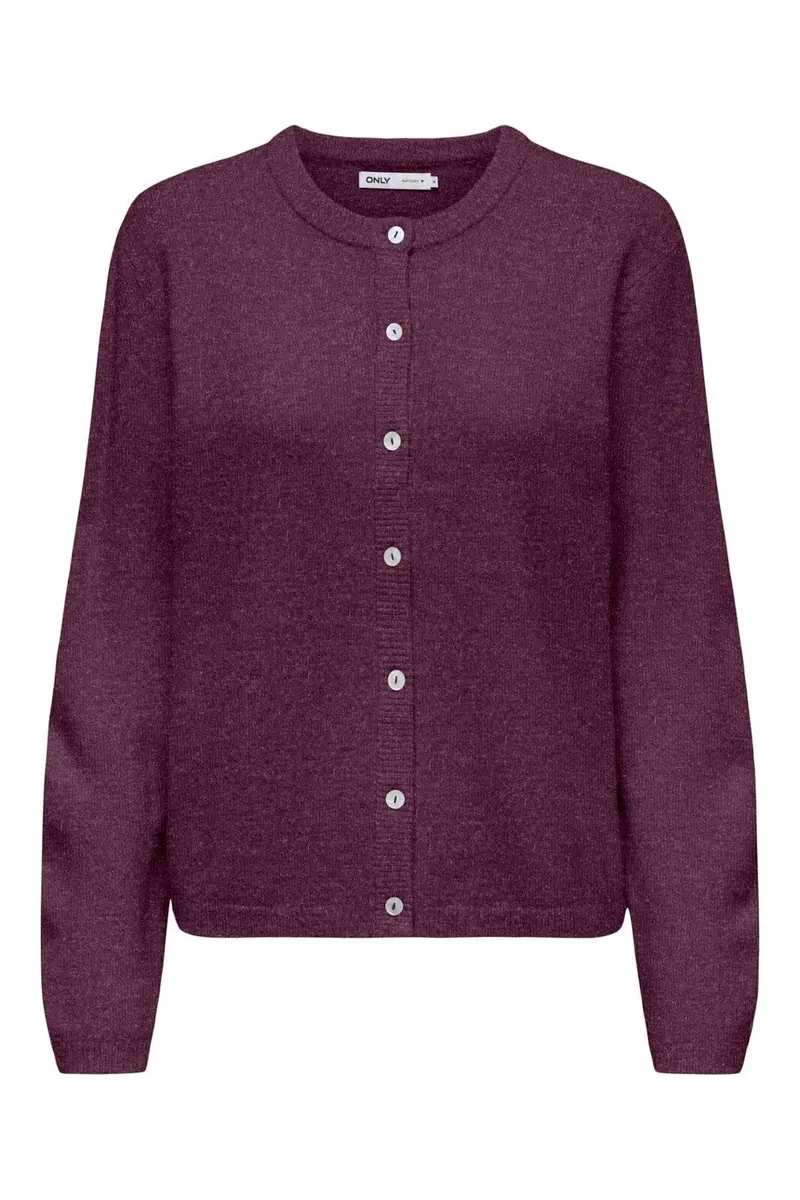 Only - Onlsimoni L/S O-Neck Cardigan Knt - 5101174 Mauve Wine Melange