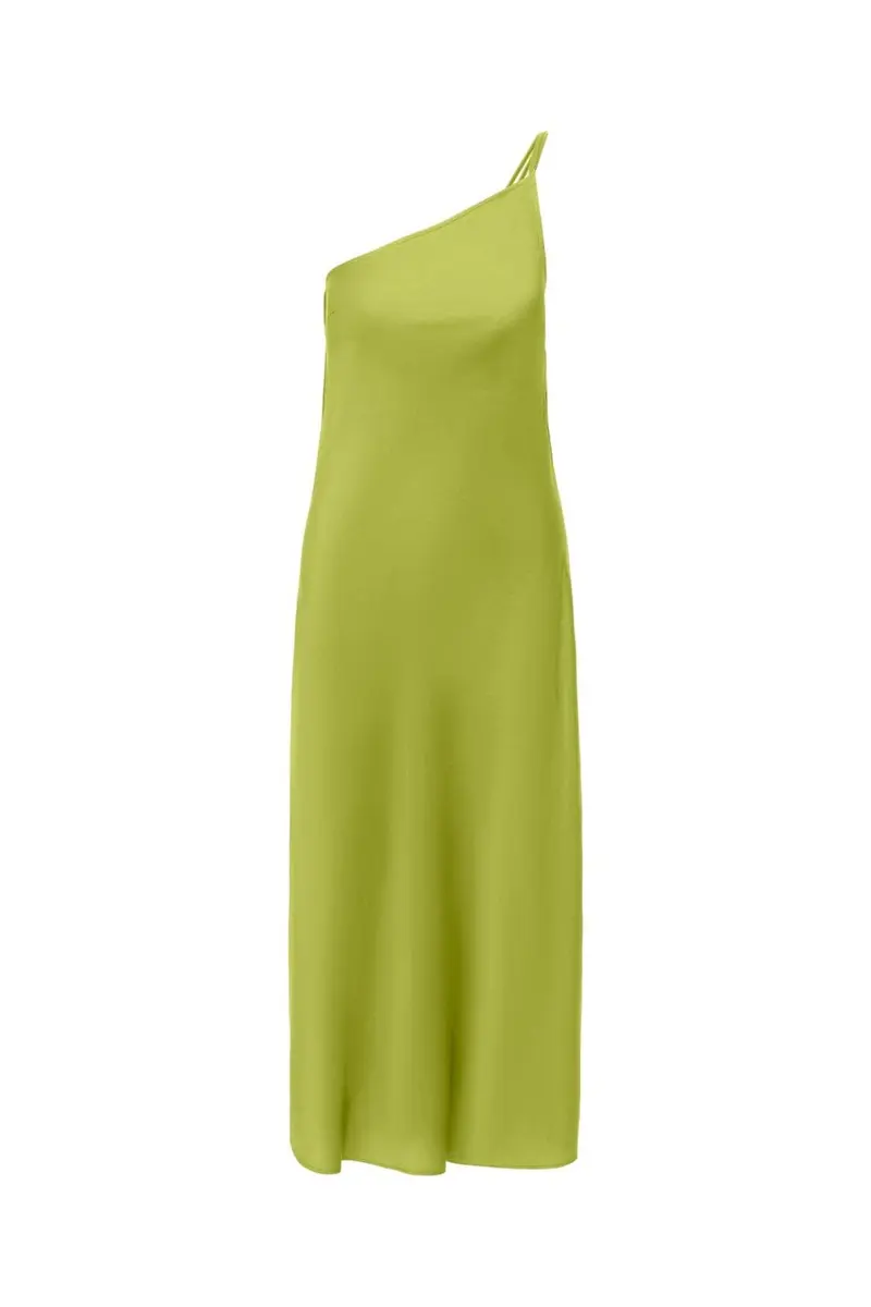 Only - Onlskye Chigo One Shoulder Dress - 5103901 Green Oasis