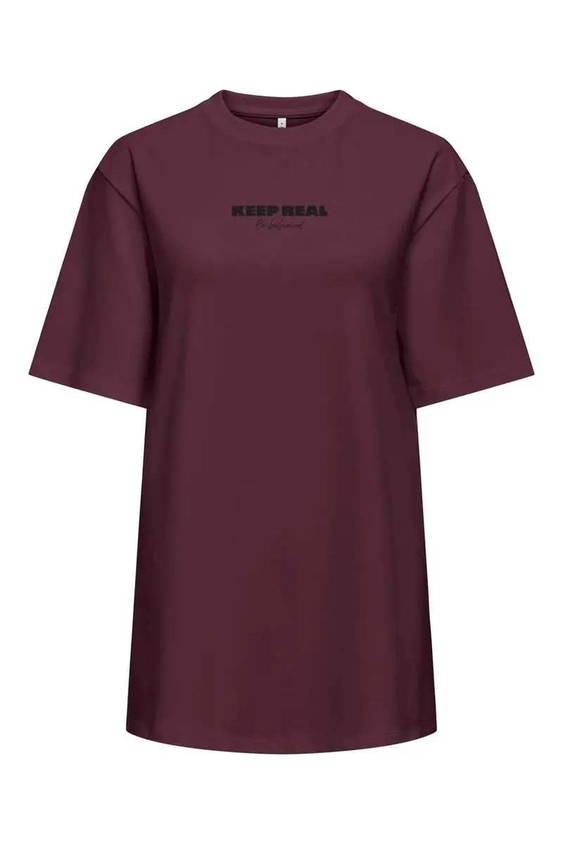 Only - Onlsuperior S/S O-Neck Long Top - 5136655 Fig Black Keep Real