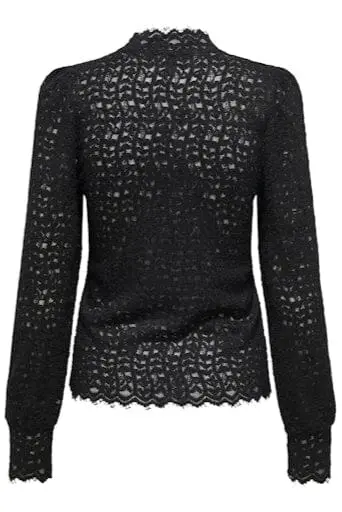 Only - Onlsvea L/S Mockneck Top - 4891444 Black