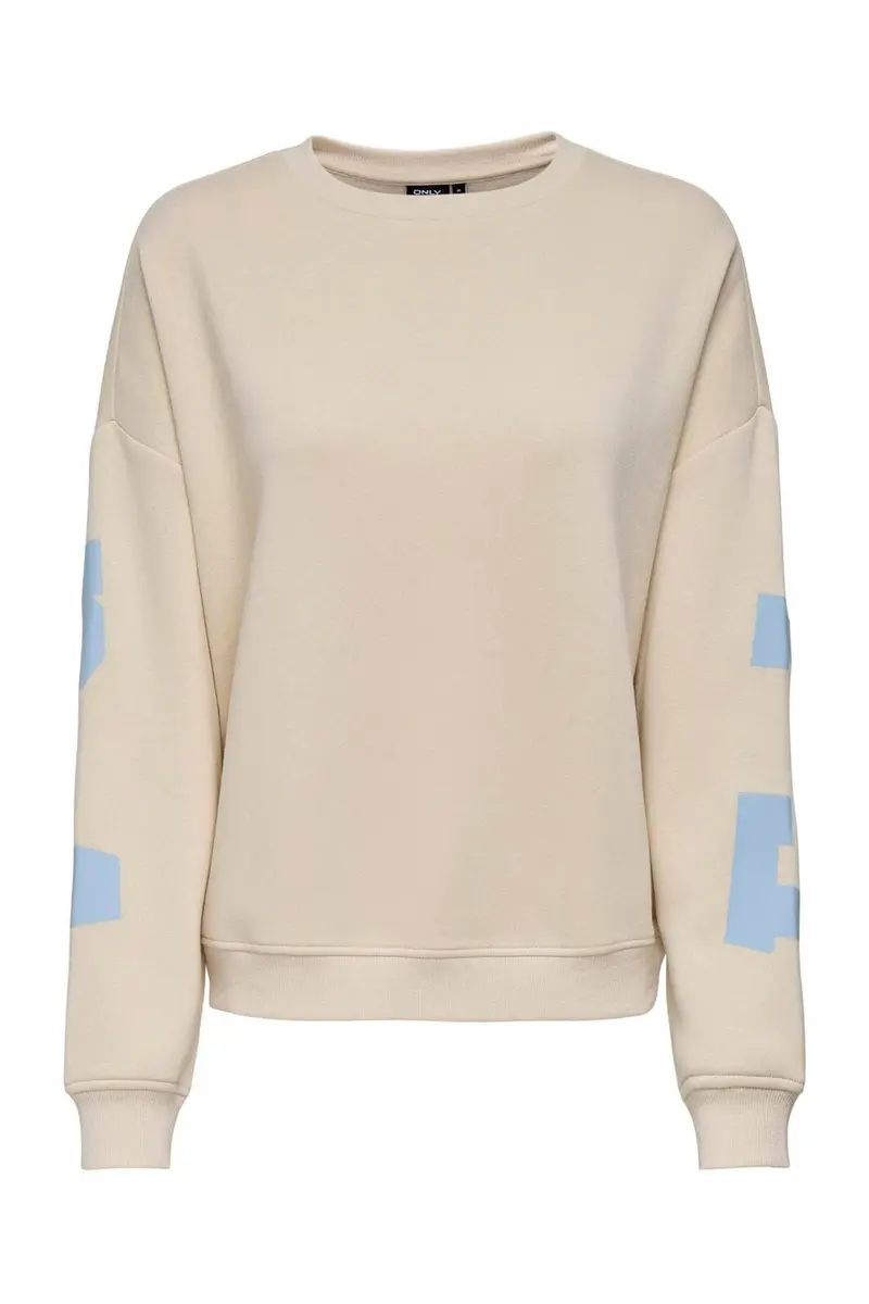 Only - Onlsweat L/S Back/Sleeve Print Swt - 4845922 Birch Cashemere Blue Florida Print