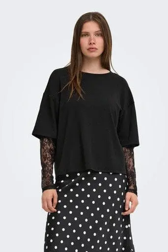 Only - Onltahlia L/S Lace Top - 5104059 Black Dtm Lace
