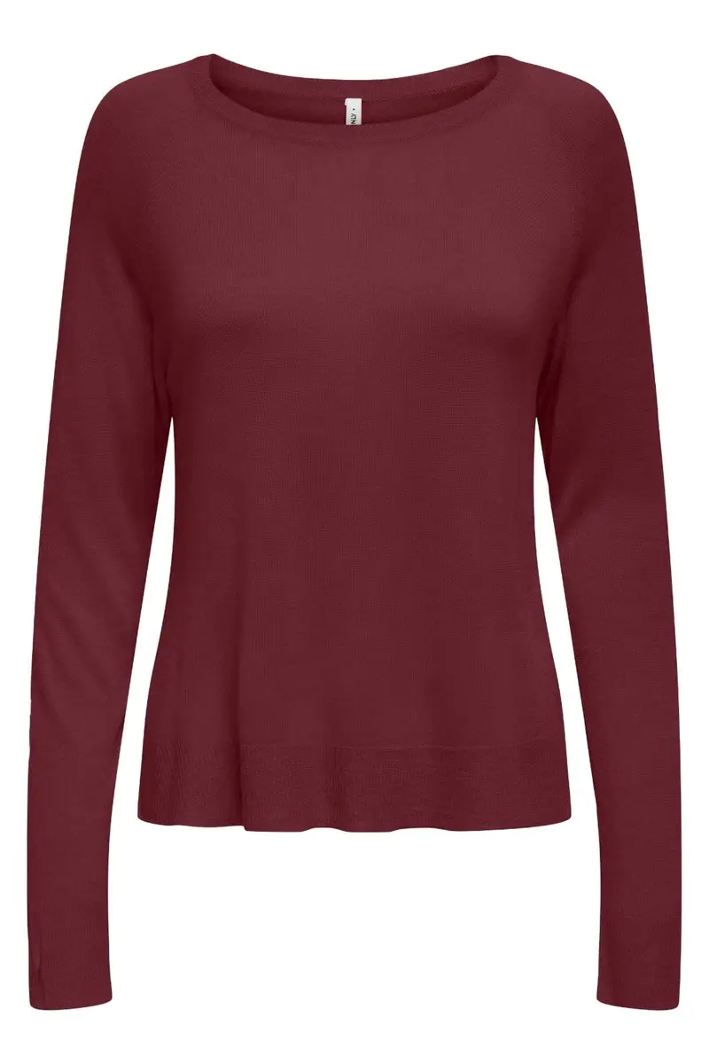 Only - Onlvienna Ls O-Neck Knt - 4838277 Cabernet