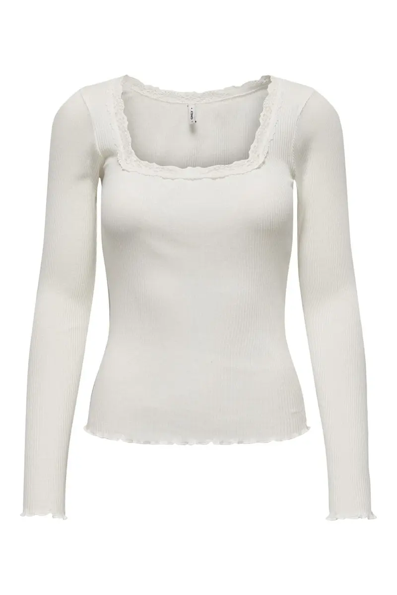 Only - Onlxena L/S Lace Top - 4371280 Cloud Dancer