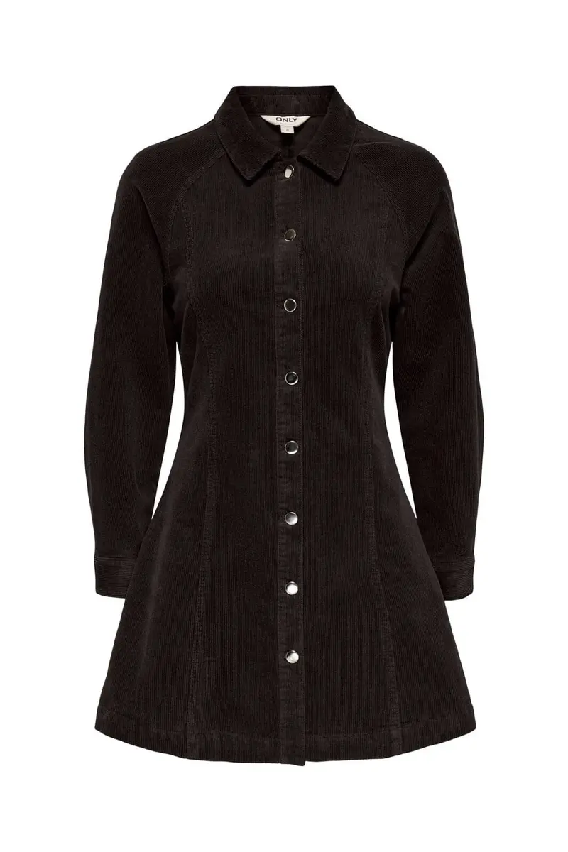 Only - Onlzeva L/S Short Cord Dress Cc - 5101106 Chocolate Torte