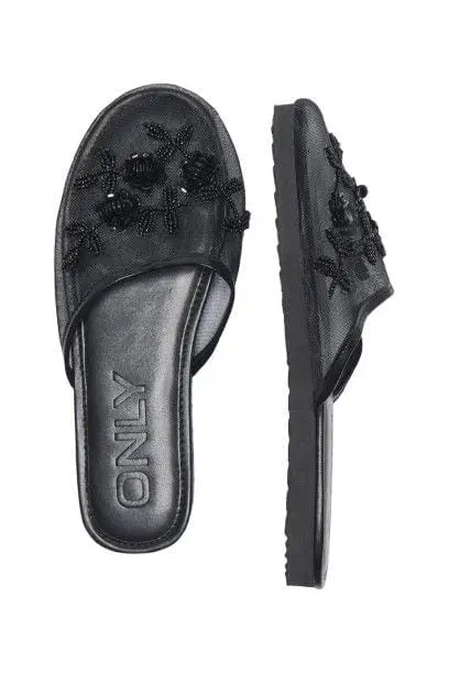 Only Shoes - Onlrio Mesh Bling Slipper - 4813580 Black