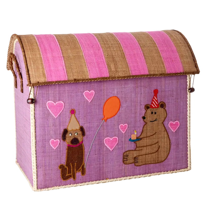 Opbevaringskurv, pink party animal, large