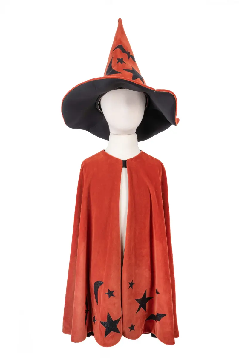 Orange kappe med hat, 4-6 år