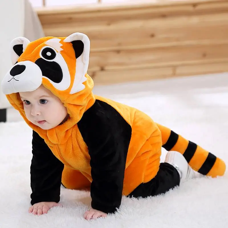 Orange Vaskebjørn Børnekostume
