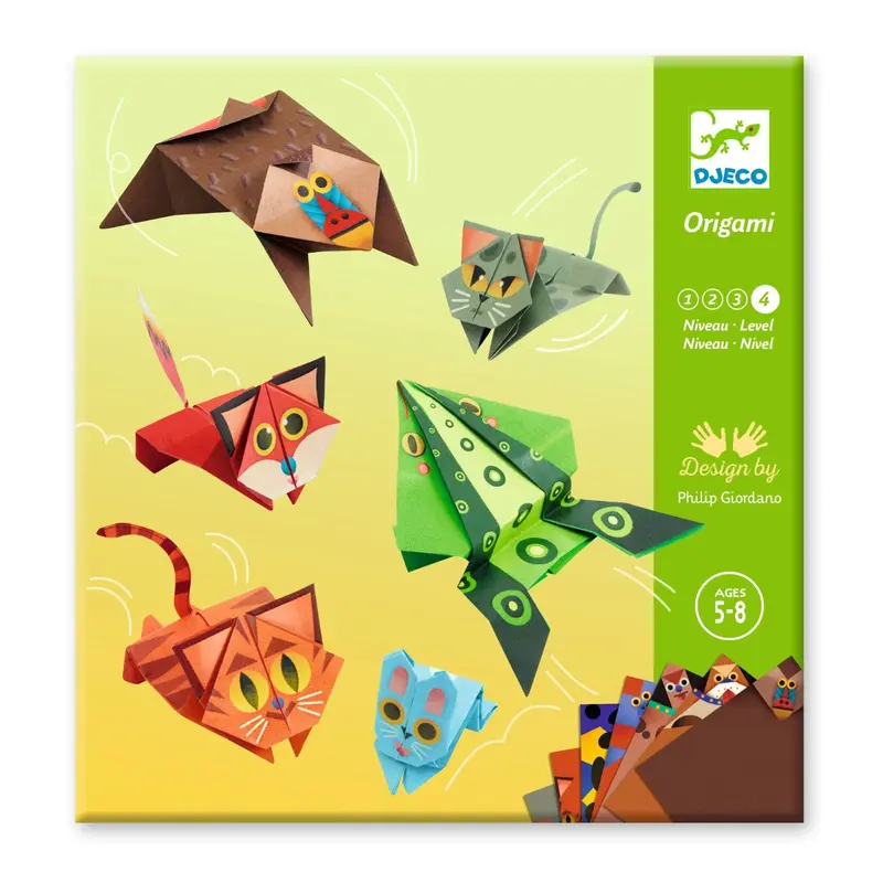 Origami, hoppende dyr