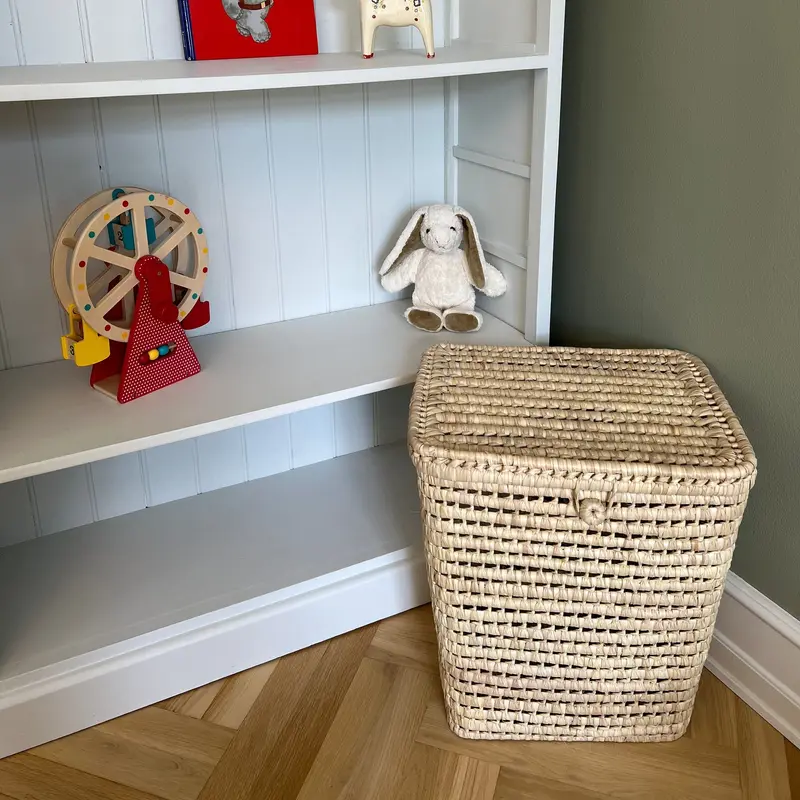 Palm Leaf Laundry Basket - Square
