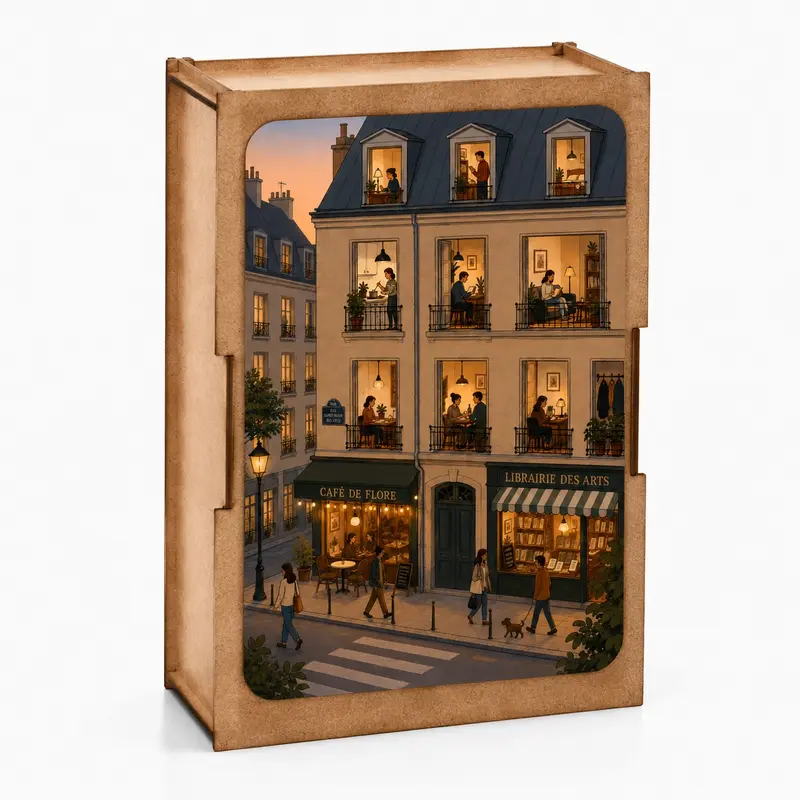 Paris Evening 100 brikker træpuslespil fra Bywood