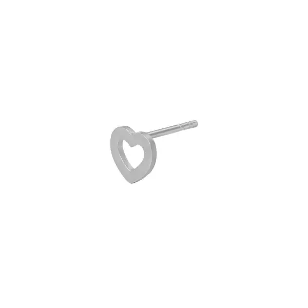 Petit open love heart earring silver