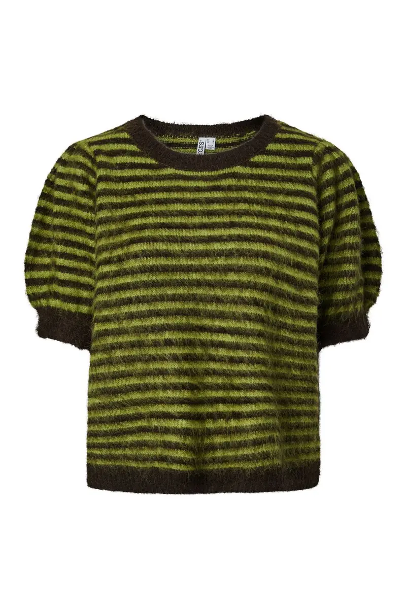 Pieces - Pcada Ss O-Neck Knit - 5166032 Hot Fudge Woodbine