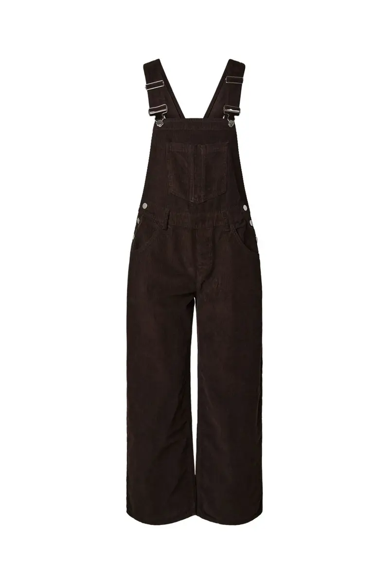 Pieces - Pcaia Corduroy Dungaree - 5191661 Ganache