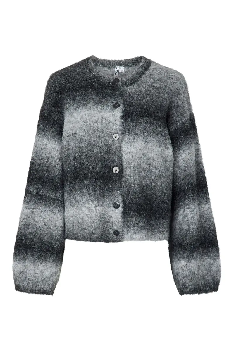 Pieces - Pcalba Ls O-Neck Knit Cardigan - 5059056 Ganache Cloud Dancer Gradiant