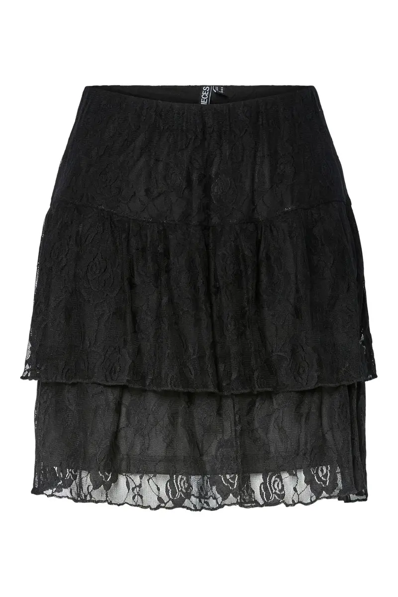 Pieces - Pcalice Lace Short Skirt - 4862806 Black