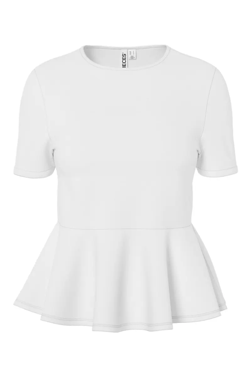 Pieces - Pcalisa Ss Peplum Top - 5019334 Bright White