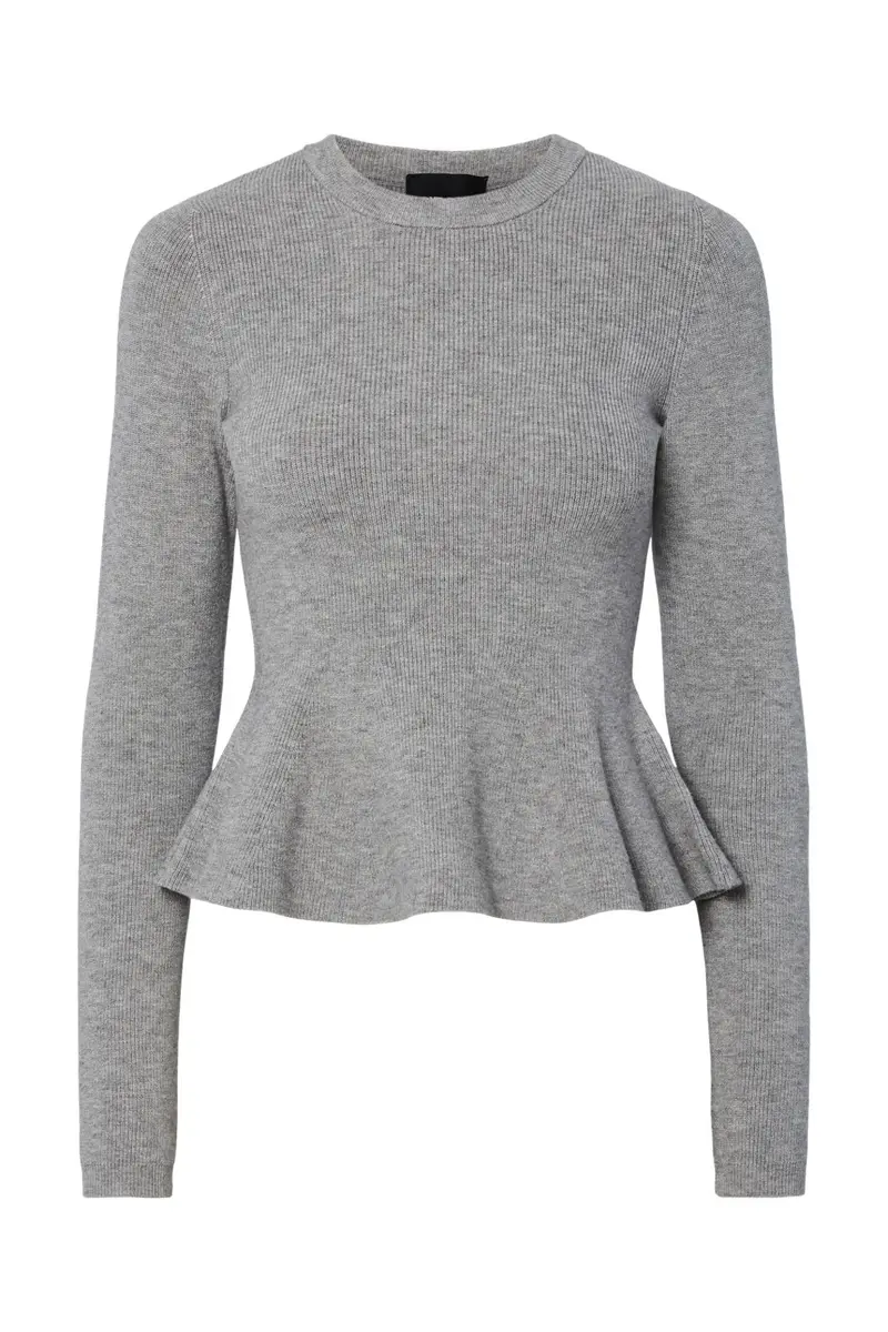 Pieces - Pcamma Ls O-Neck Knit - 4956864 Medium Grey Melange