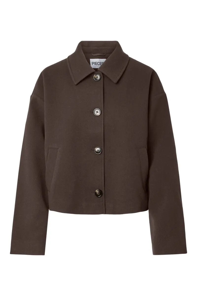 Pieces - Pcaya Short Coat - 5102307 Hot Fudge