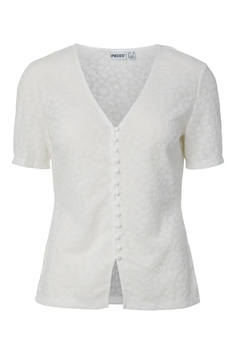 Pieces - Pcbaisy Ss Cardigan - 5016876 Cloud Dancer